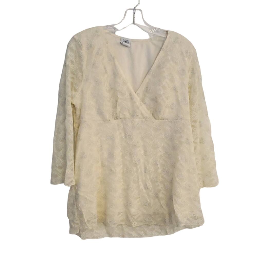 Bundle of Joy Lace Overlay Top, L